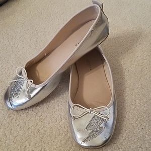 Zara silver girls ballerina shoes